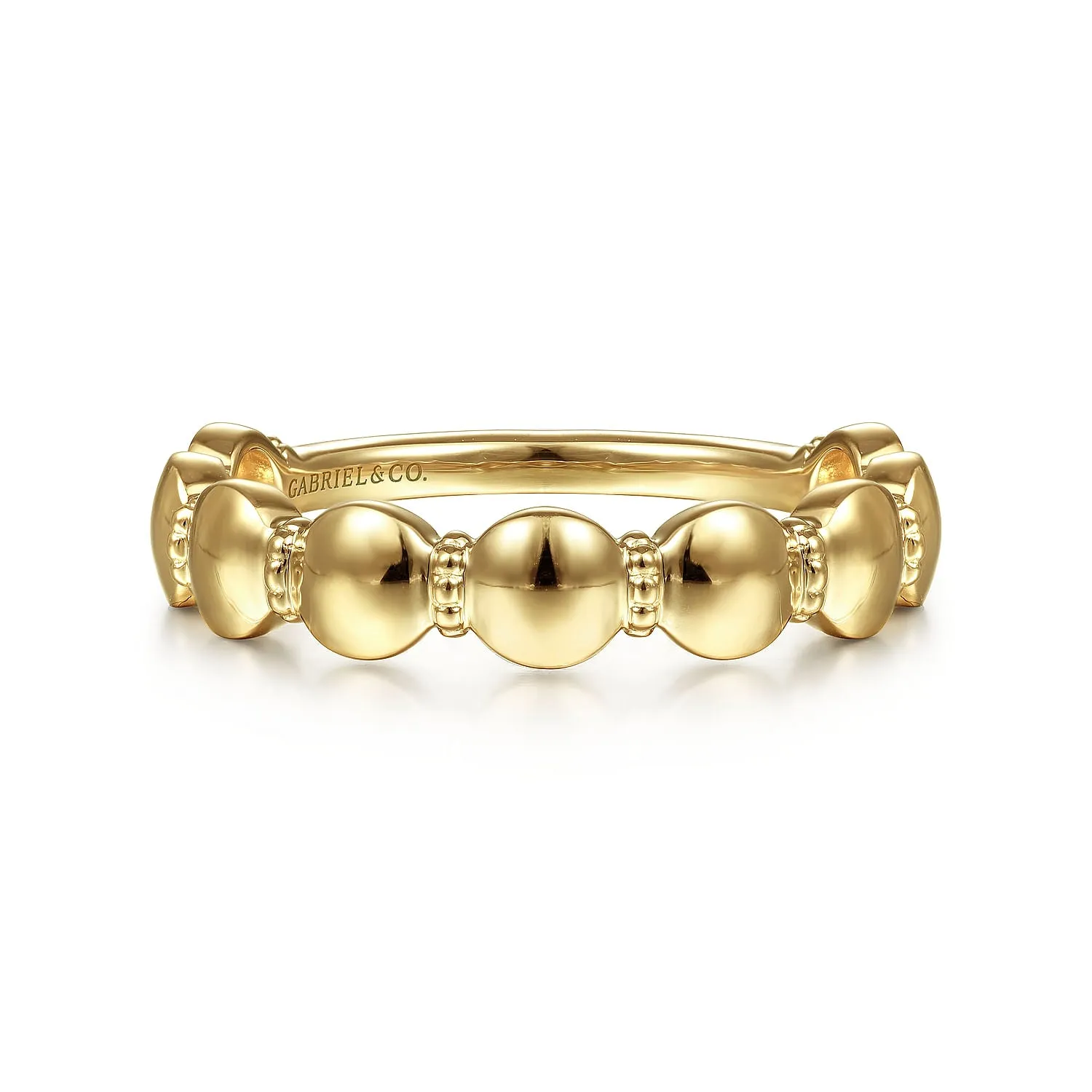 14K Yellow Gold Round Station Stackable Ring LR51959Y4JJJ
