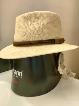 42561 Genuine Panama Hat  Straw hat with Leatherband - Handwoven in Ecuador and made in Italy