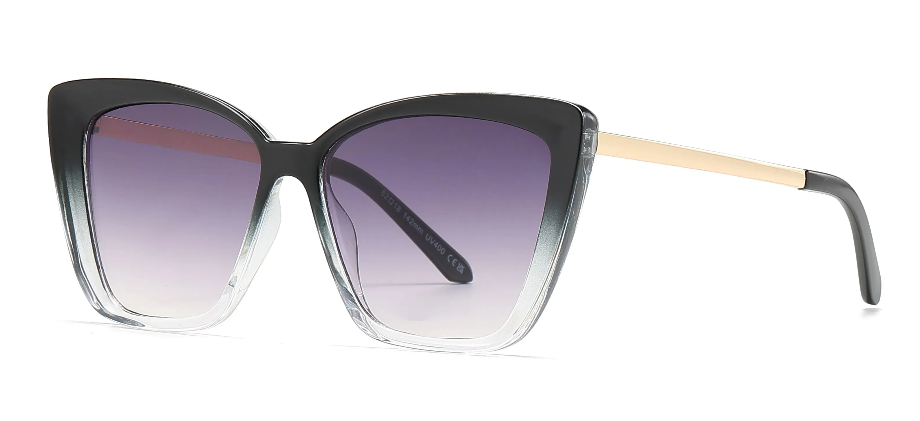 8010 - Plastic Square Box Cat Eye Sunglasses