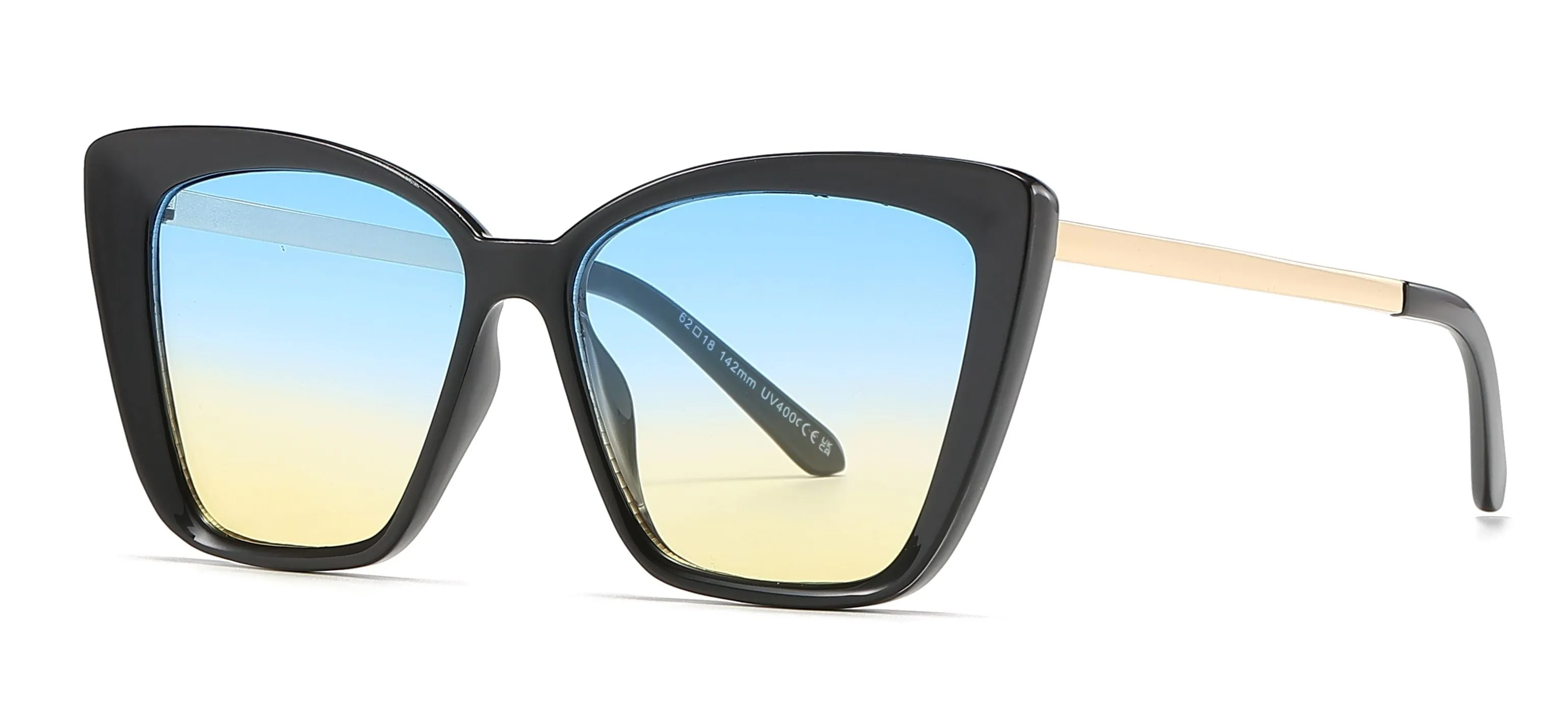 8010 - Plastic Square Box Cat Eye Sunglasses