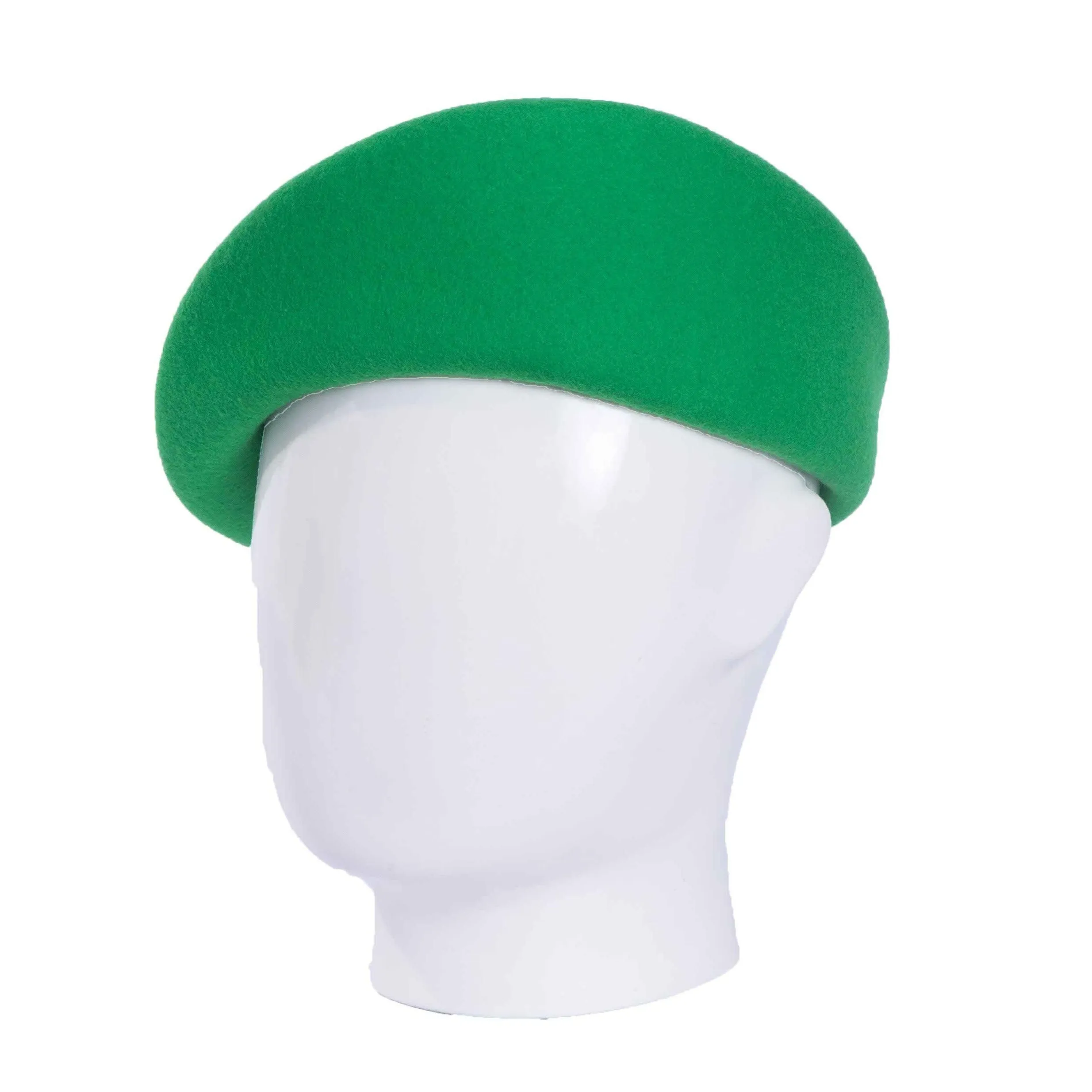 Bae Beret, Wool Felt Hat, Bright Green
