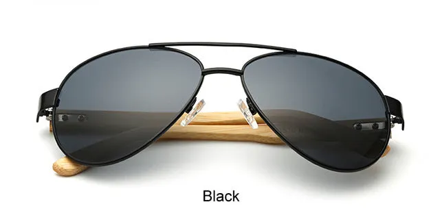 Bamboo Sunglasses Pilot Style UV400 lenses - BB212