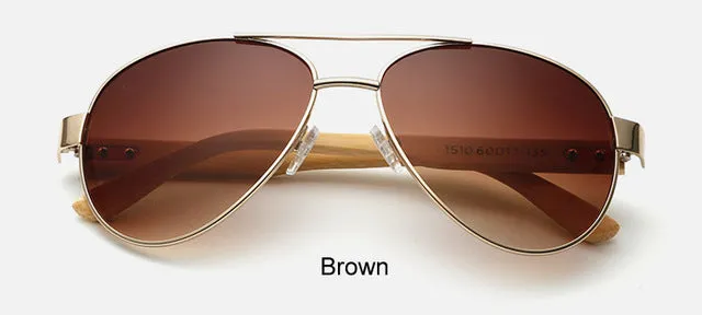 Bamboo Sunglasses Pilot Style UV400 lenses - BB212