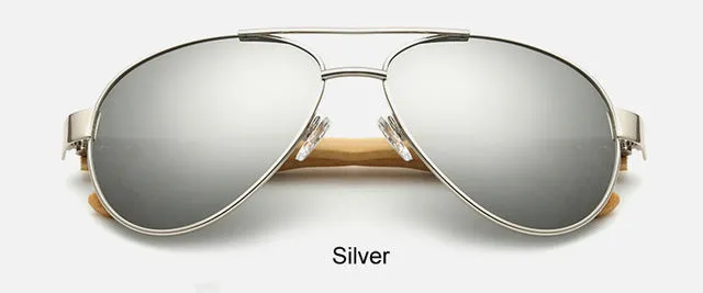 Bamboo Sunglasses Pilot Style UV400 lenses - BB212