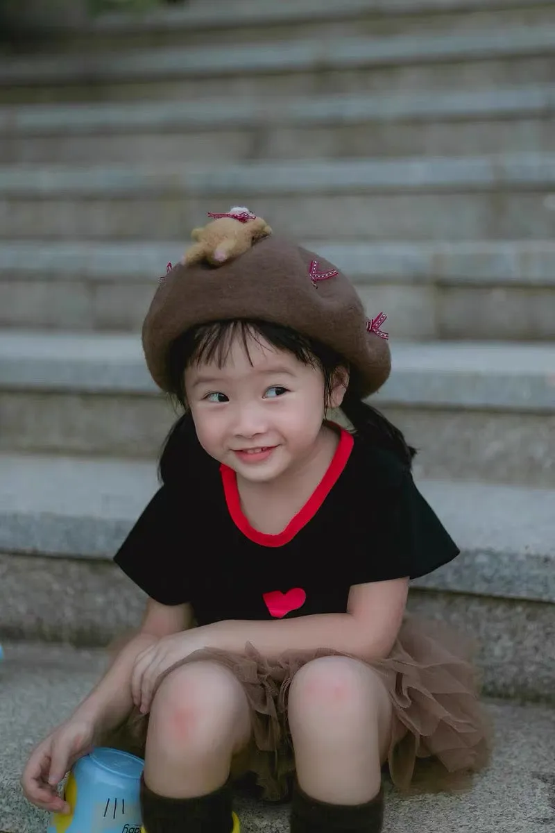 Bear Berets Hat for Women Kids