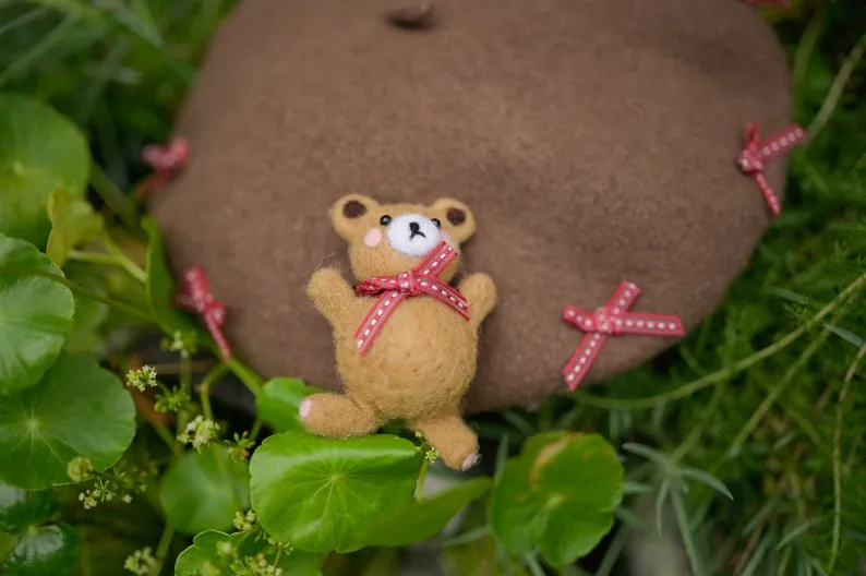 Bear Berets Hat for Women Kids