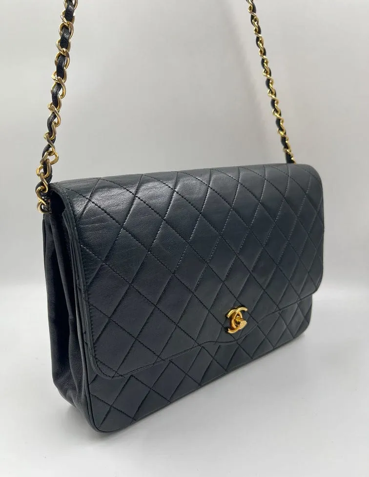 Chanel Vintage Black Single Flap Bag