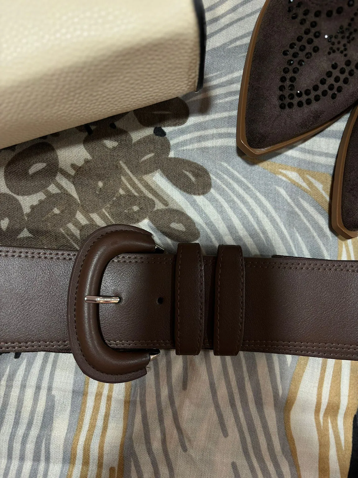 Chocolate Faux Leather Belt