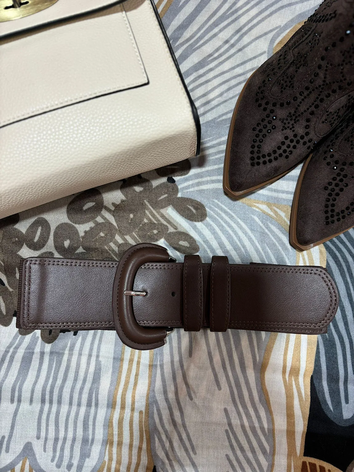 Chocolate Faux Leather Belt