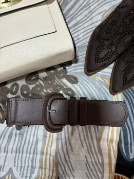 Chocolate Faux Leather Belt