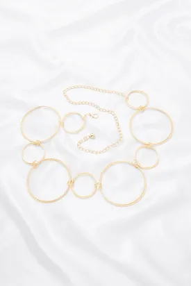 Circle Layer Metal Link Chain Hook Belt
