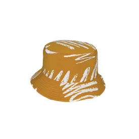 Conway Cotton Print Reversible Bucket Hat in Mustard