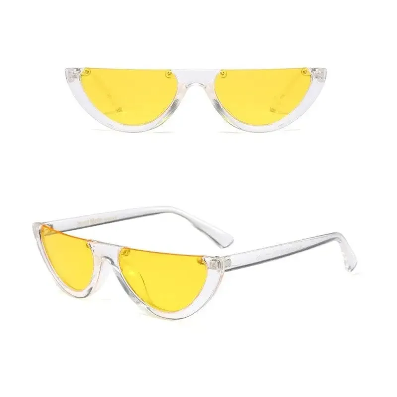 Cool Semi-Rimless Narrow Frame Eye Sunglasses