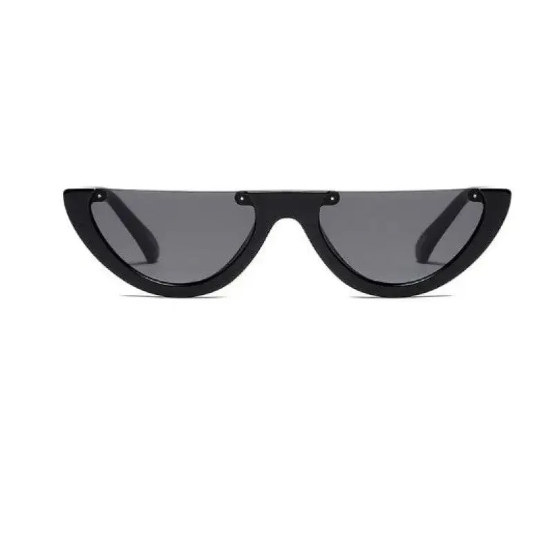 Cool Semi-Rimless Narrow Frame Eye Sunglasses