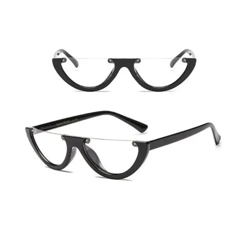 Cool Semi-Rimless Narrow Frame Eye Sunglasses
