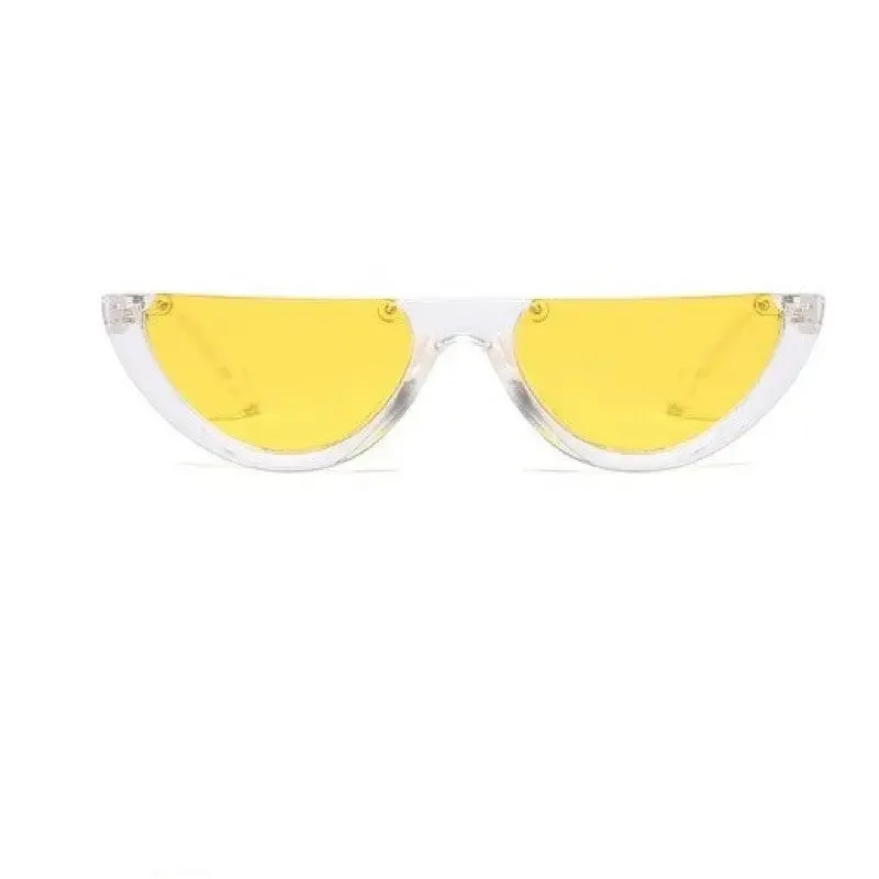 Cool Semi-Rimless Narrow Frame Eye Sunglasses