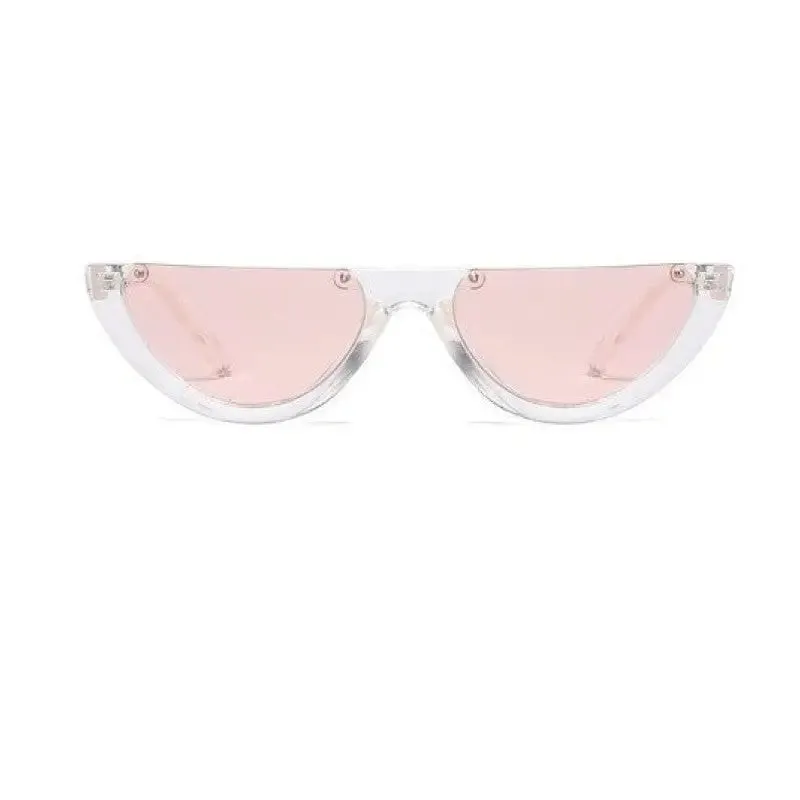Cool Semi-Rimless Narrow Frame Eye Sunglasses