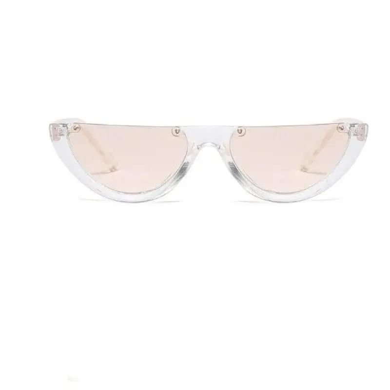 Cool Semi-Rimless Narrow Frame Eye Sunglasses