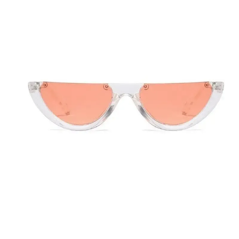 Cool Semi-Rimless Narrow Frame Eye Sunglasses