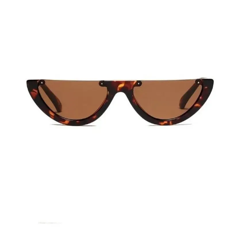 Cool Semi-Rimless Narrow Frame Eye Sunglasses