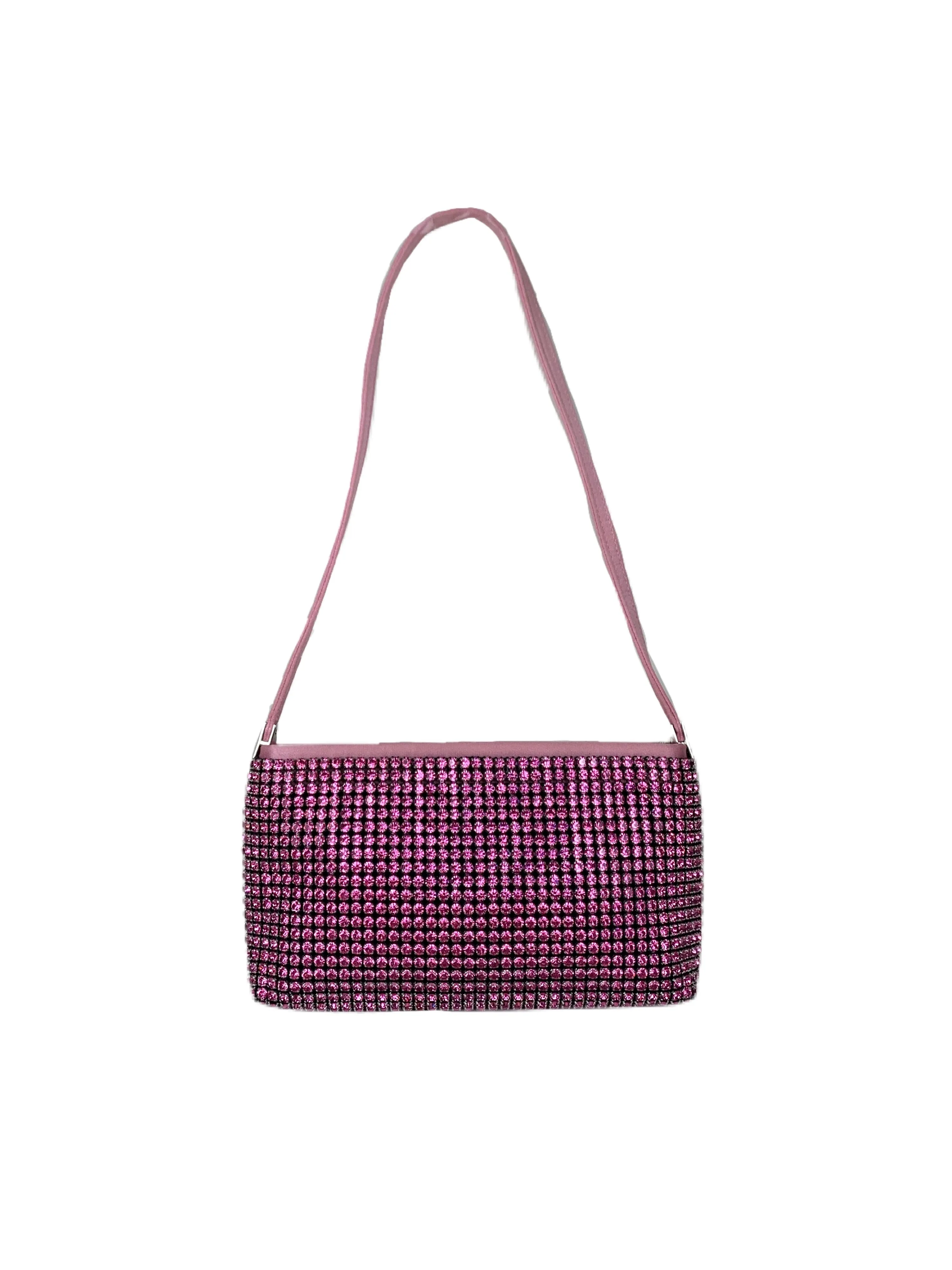 Crystal-Embellished Shoulder Bag