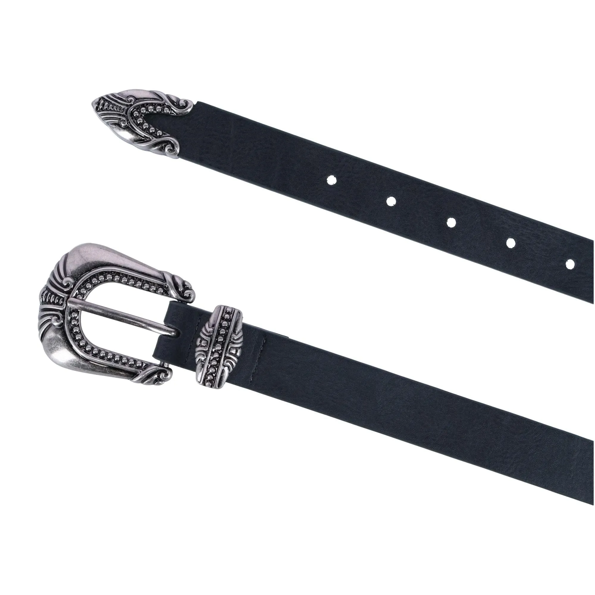 CTM® Women's 3 Piece Skinny Western Belt