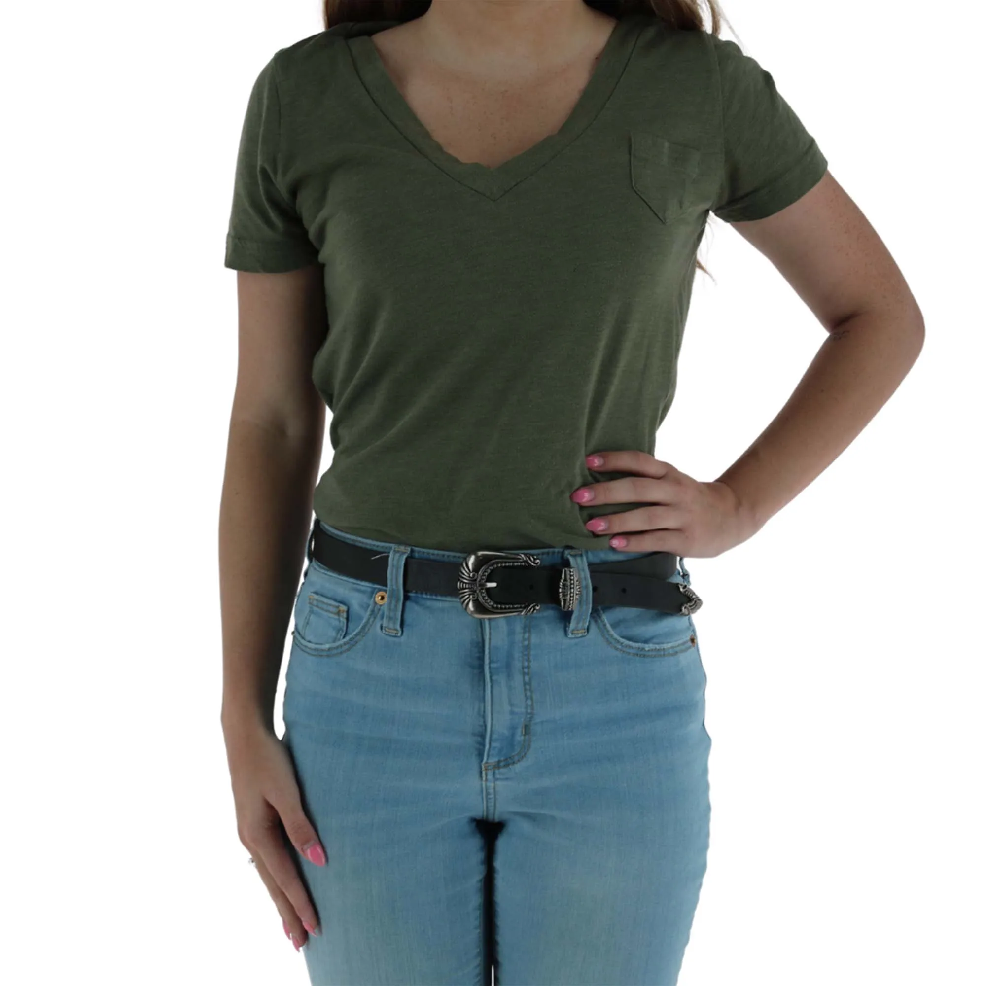 CTM® Women's 3 Piece Skinny Western Belt