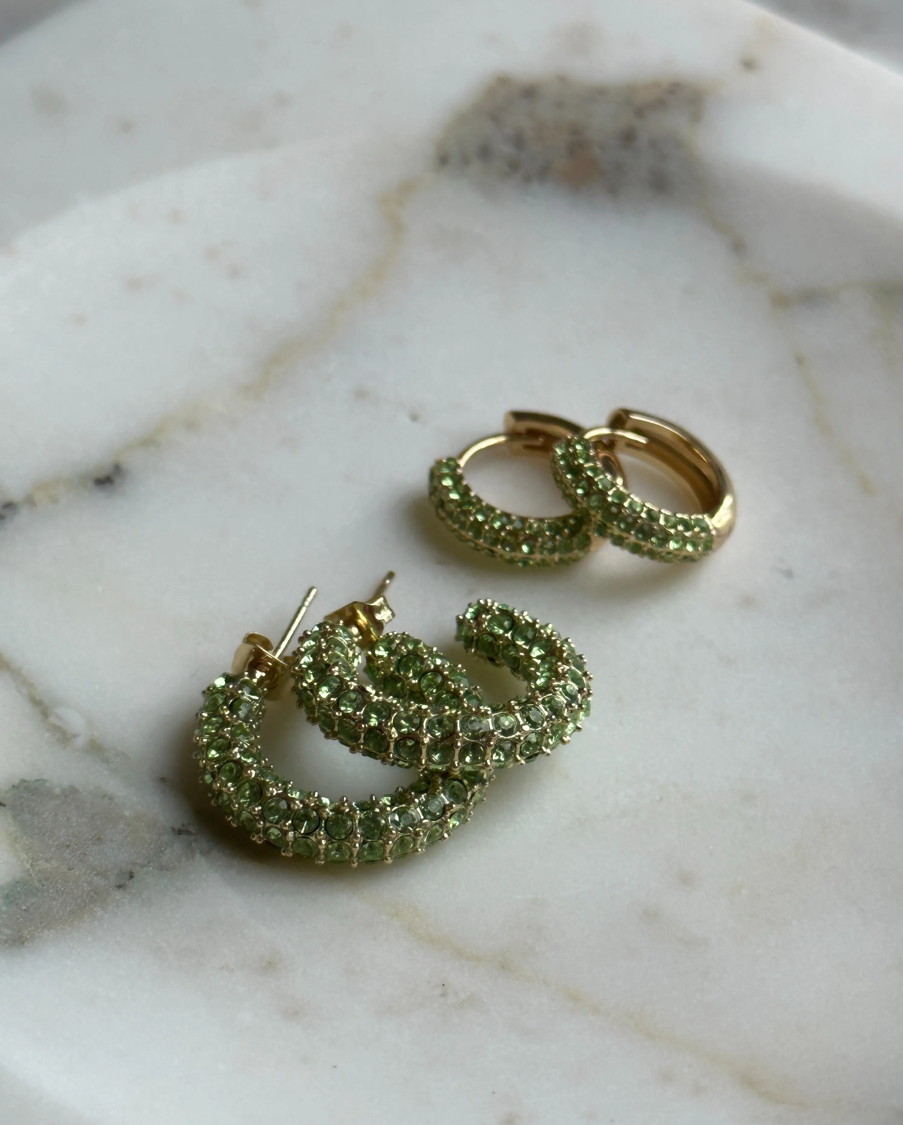 E038 'BOLD CRYSTAL HOOPS COLOURED CZ'