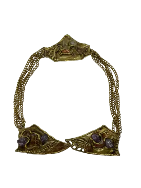 Fancy Nancy  80s Brutalist Chain Belt with Crystals