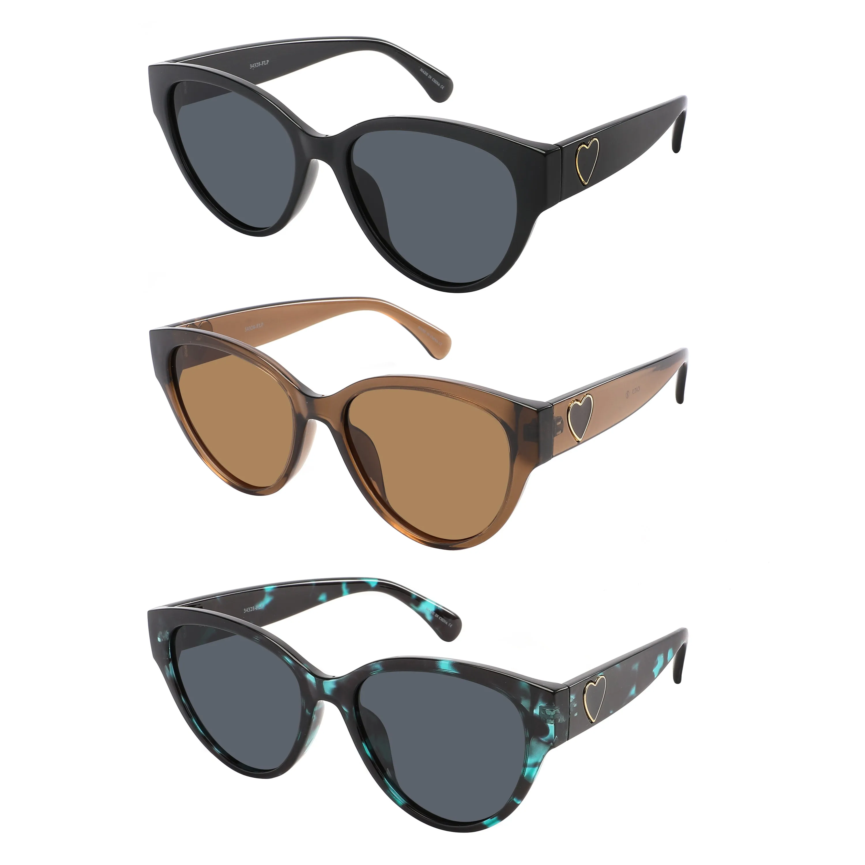 FASHION LADIES CAT EYE POLARIZED SUNGLASSES 34328-FLP