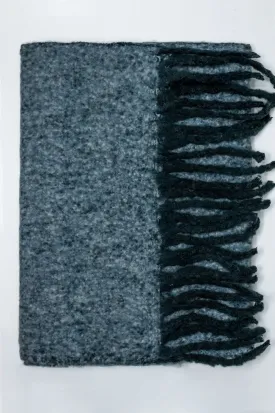 Fluffy Tassel Scarf In Black