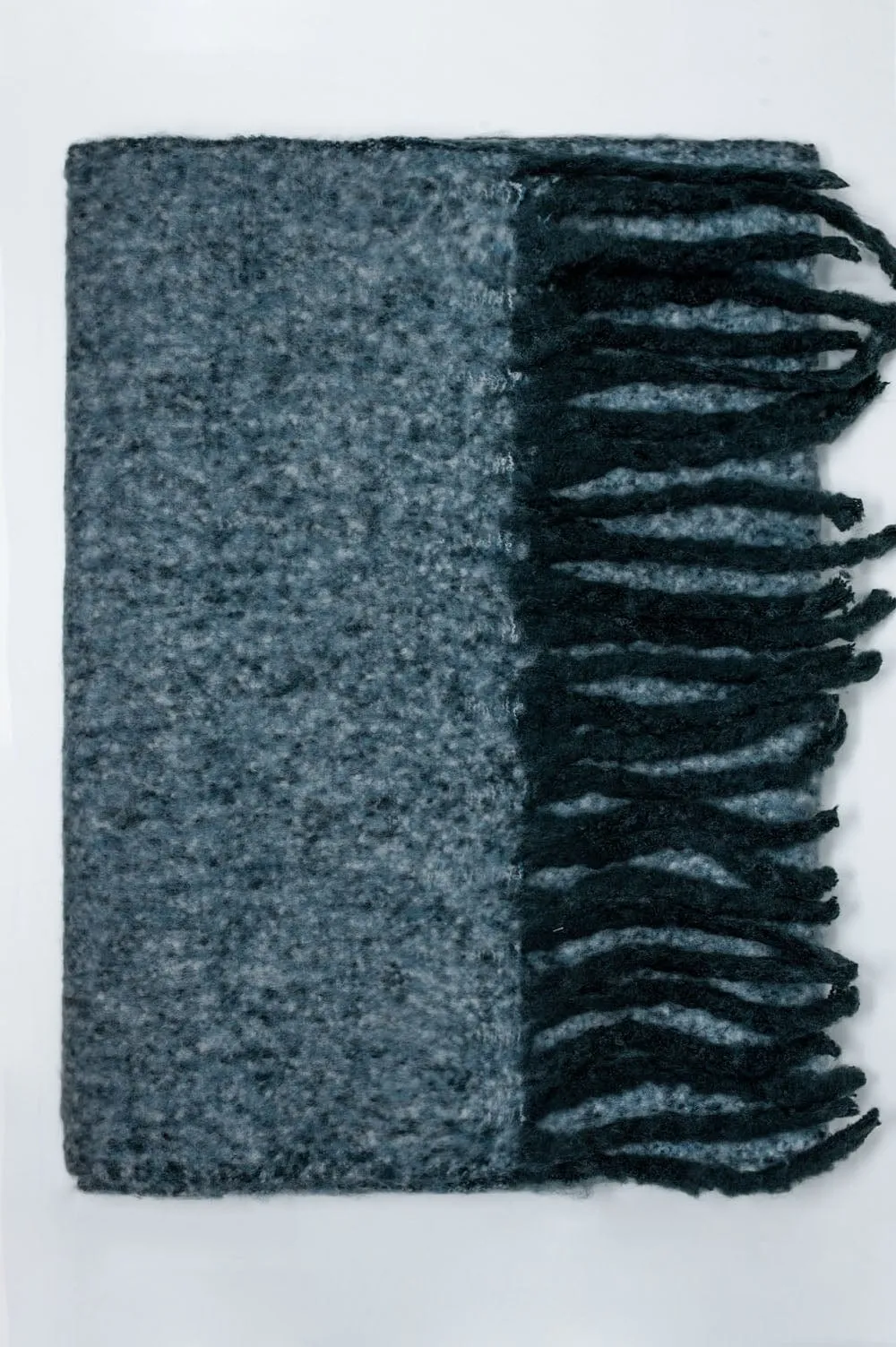 Fluffy Tassel Scarf In Black