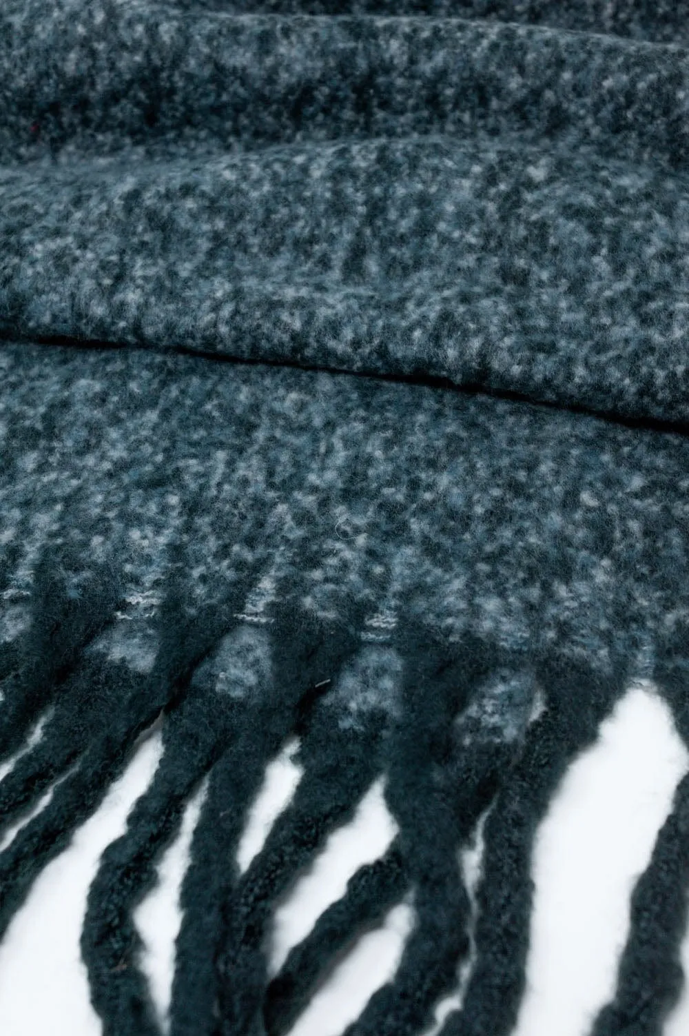 Fluffy Tassel Scarf In Black