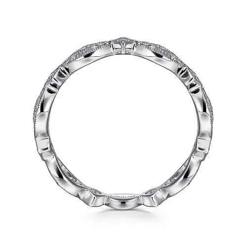 Gabriel & Co | 14K White Gold Marquise Station Cluster Diamond Stackable Ring