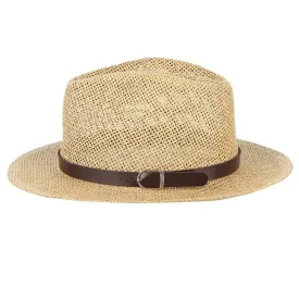 GEMVIE Fedora Straw Sun Hat Decorative Leather Belt for Men Women Panama Style Trilby Summer Hat