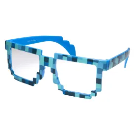 grinderPUNCH Pixelated 8 Bit "Buddy" Clear Non Prescription Lens Kids to Adults Glasses/Sunglasses