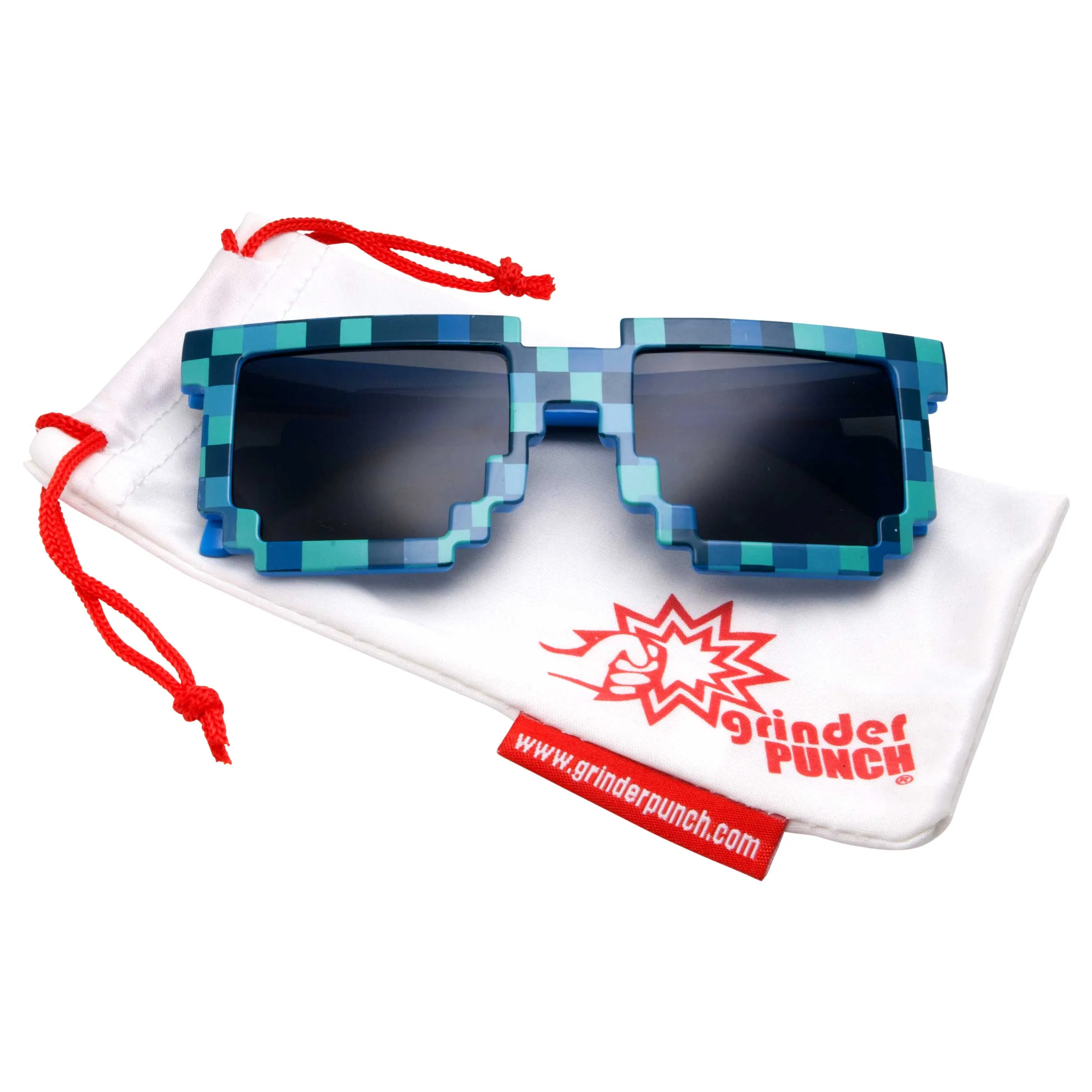 grinderPUNCH Pixelated 8 Bit "Buddy" Non Prescription Kids to Adults Glasses/Sunglasses