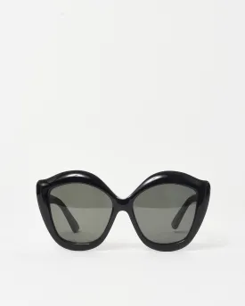 Gucci Black Acetate GG0117S Oversize Cat Eye Sunglasses