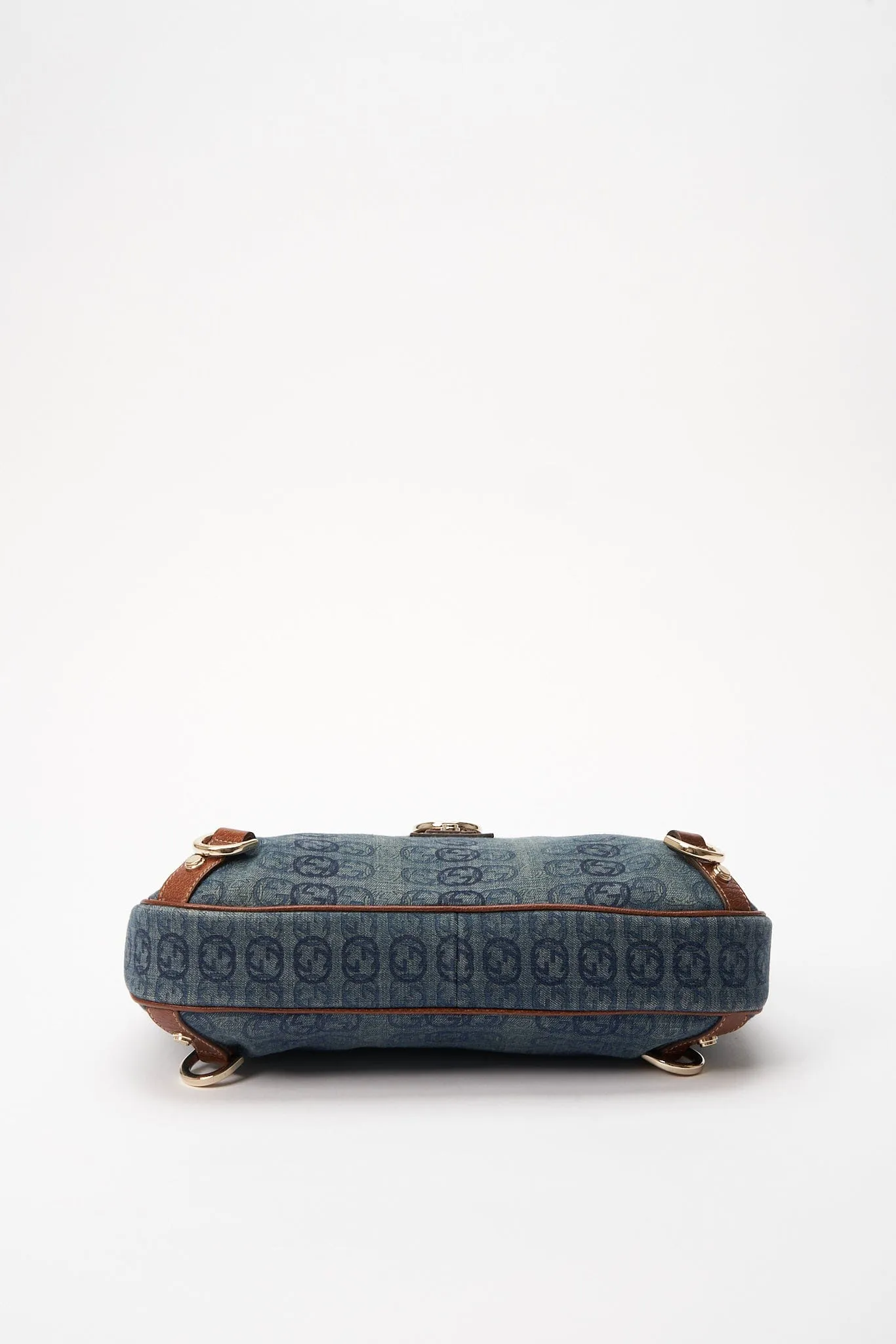 Gucci Blue GG Denim Abbey D-Ring Shoulder Bag