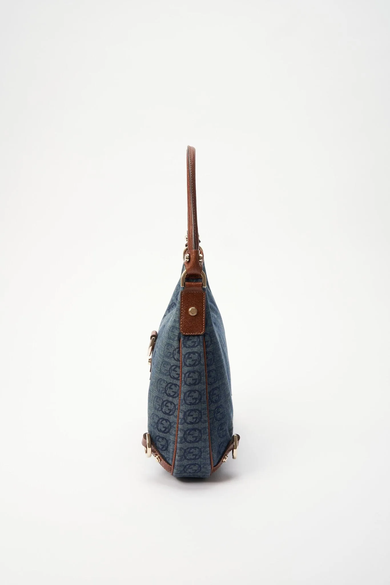 Gucci Blue GG Denim Abbey D-Ring Shoulder Bag