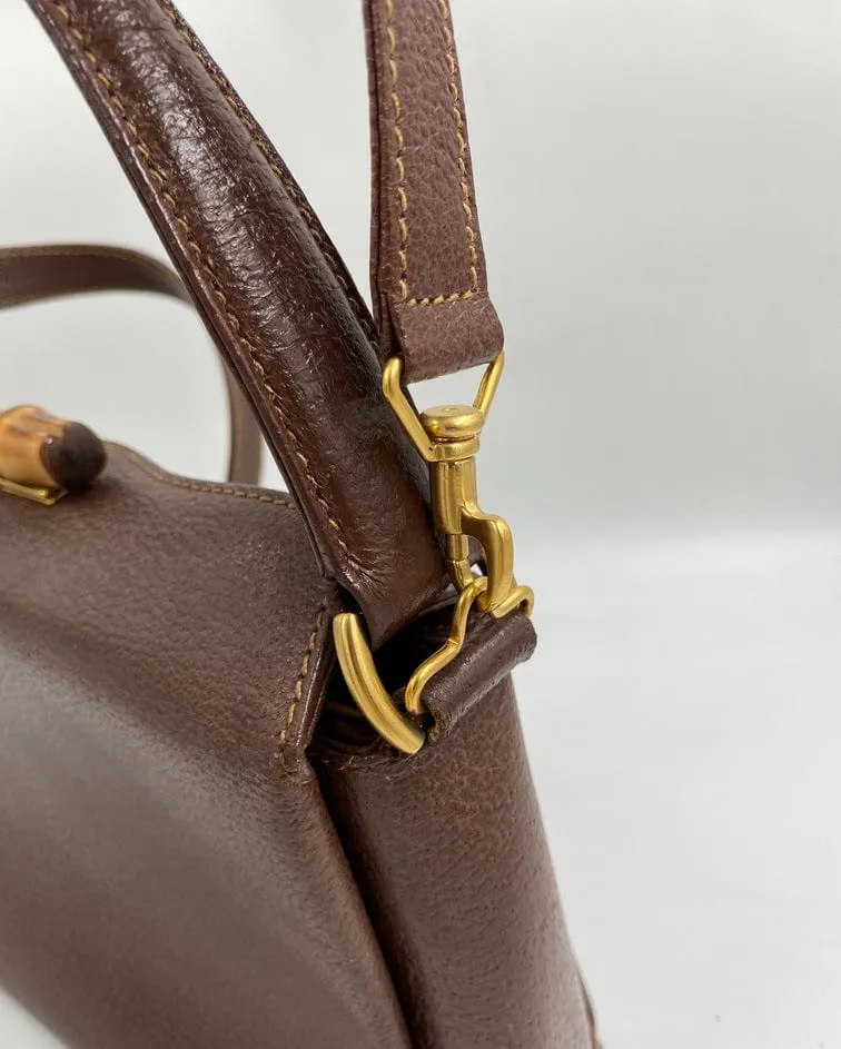 Gucci Leather Bag w Bamboo clasp