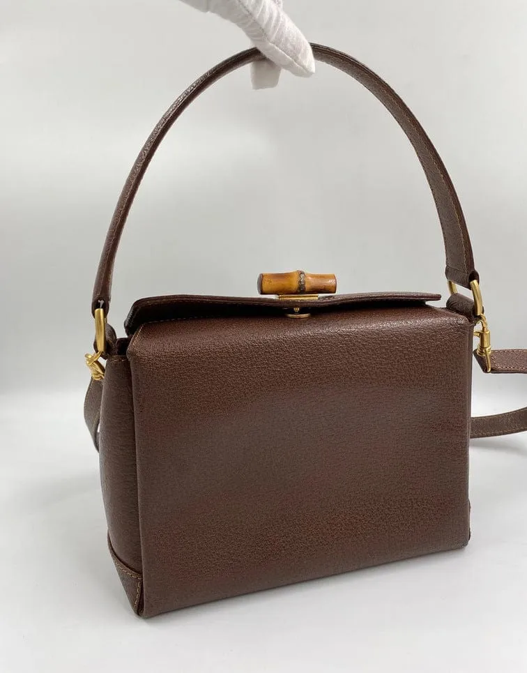 Gucci Leather Bag w Bamboo clasp