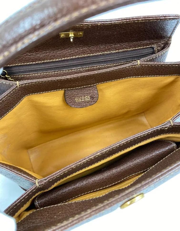 Gucci Leather Bag w Bamboo clasp