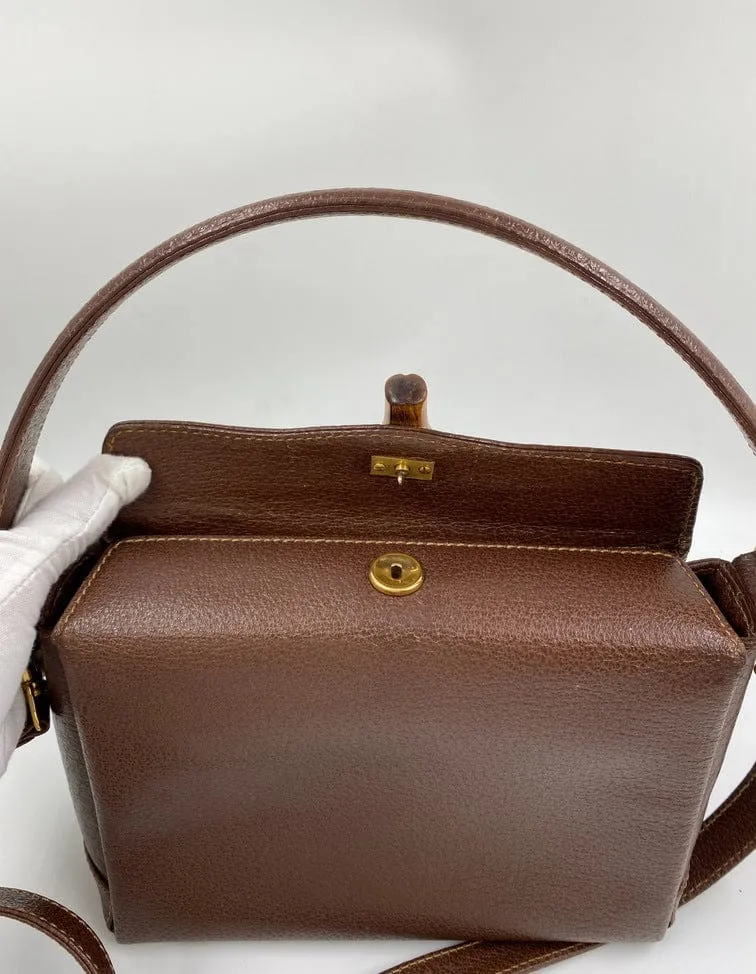 Gucci Leather Bag w Bamboo clasp