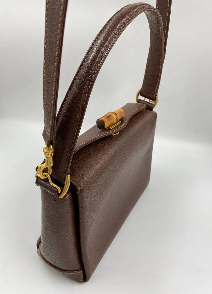Gucci Leather Bag w Bamboo clasp