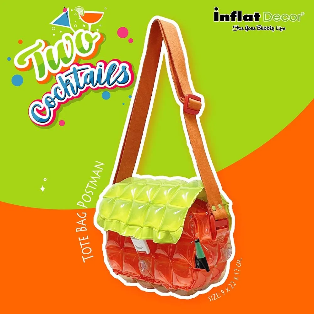Inflatable Diamond Postman Tote - Trendy Two Tone