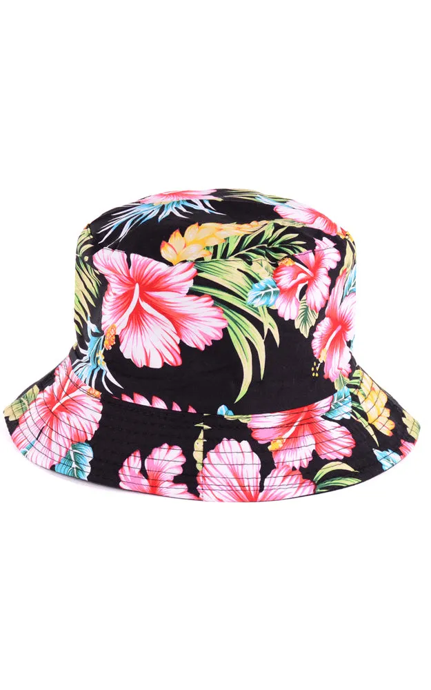 JH618 Reversible Floral Print Cotton Bucket Hat