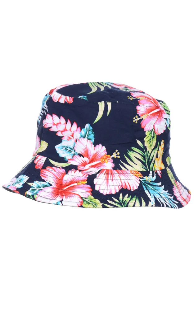 JH618 Reversible Floral Print Cotton Bucket Hat