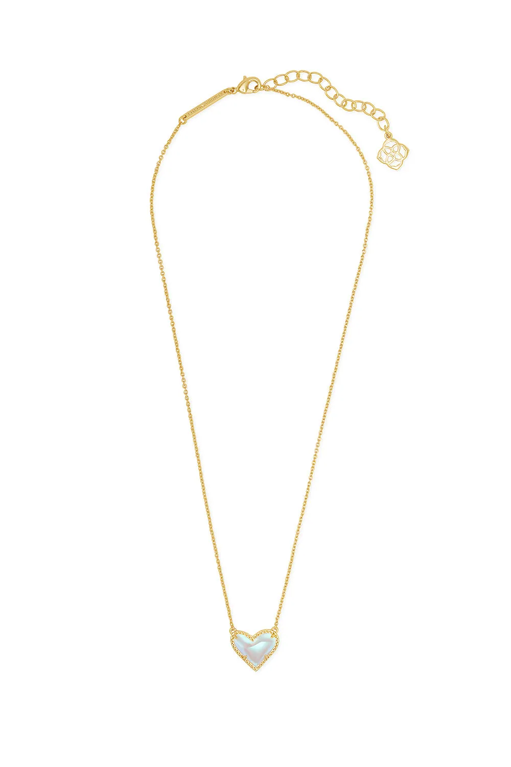 Kendra Scott: Ari Heart Gold Pendant Necklace - Dichroic Glass