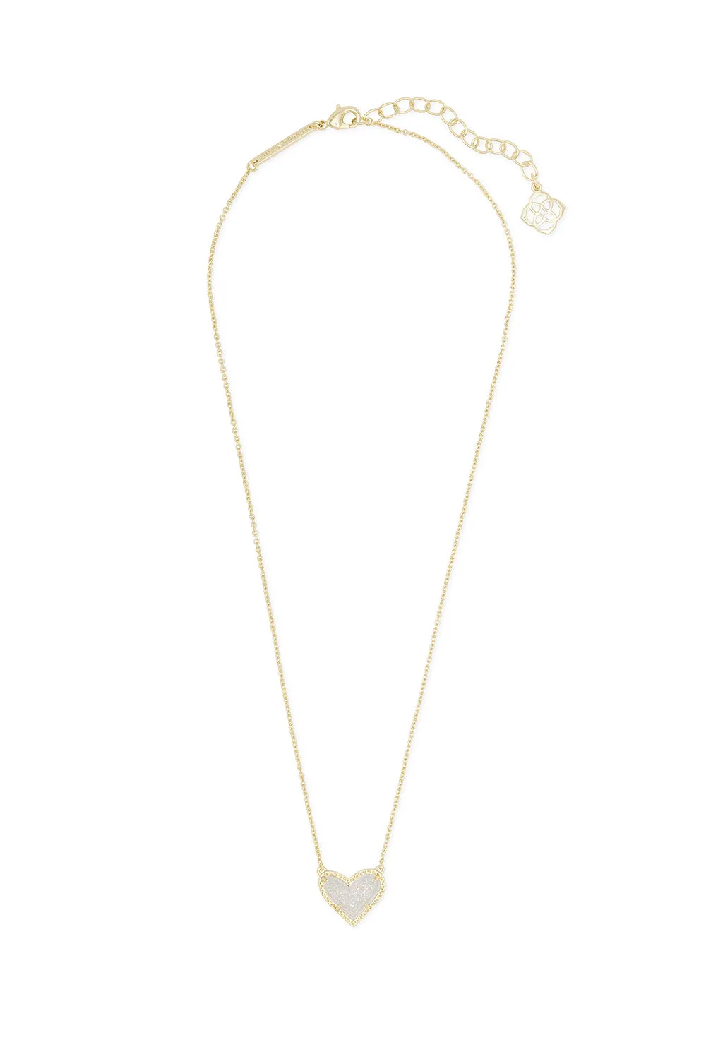 Kendra Scott: Ari Heart Gold Pendant Necklace - Iridescent Drusy